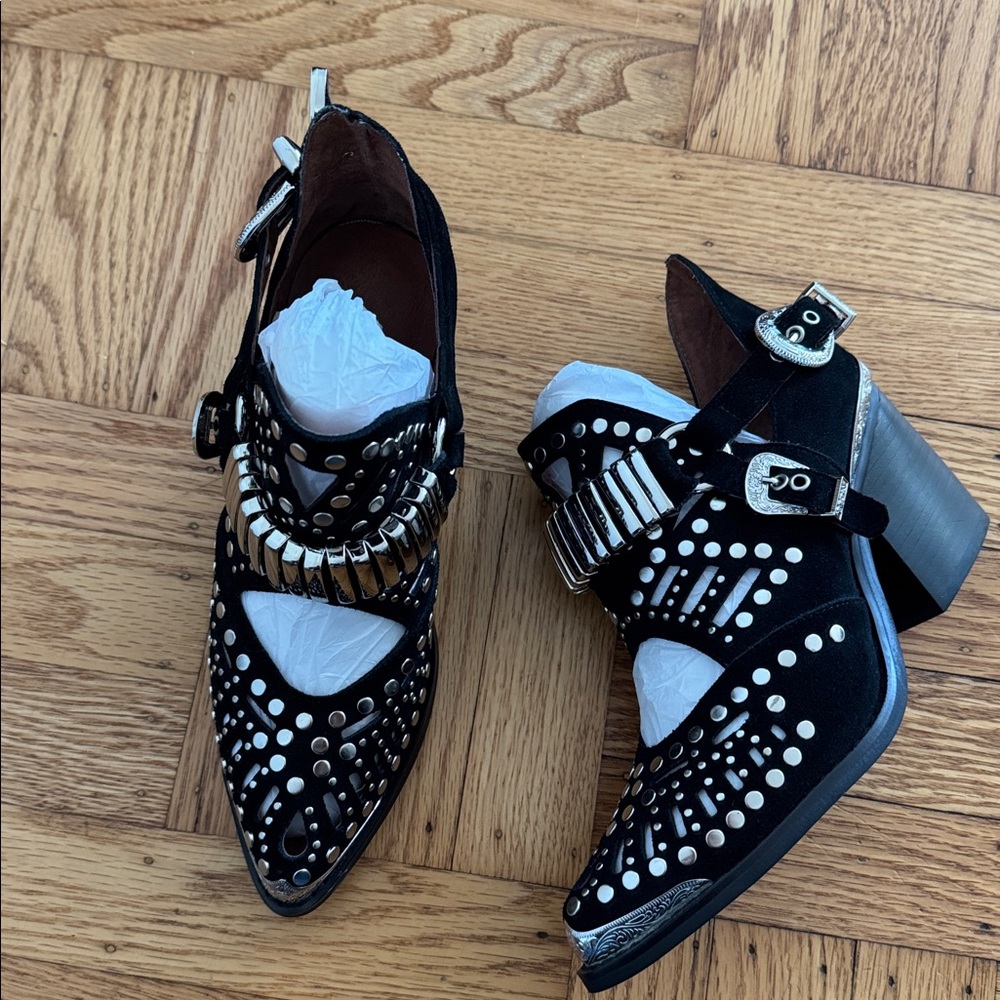 Jeffrey Campbell Calhoun boots western black 6 NEW - Picture 3 of 6